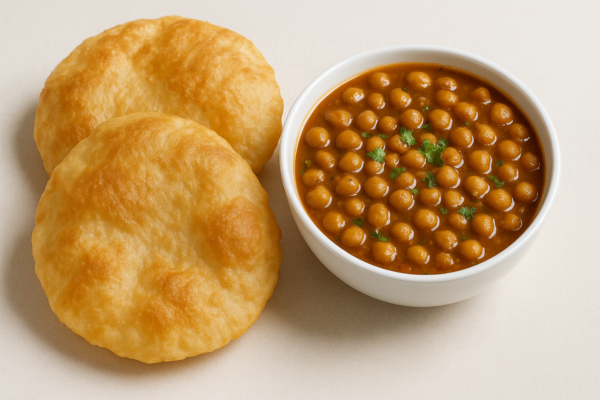 Halwa Puri (Fried Bread with Chickpeas)